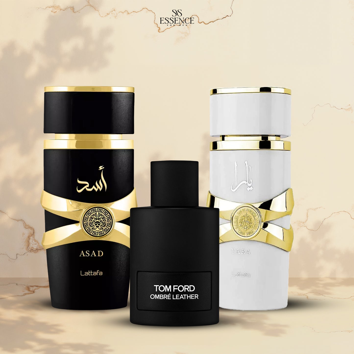 Asad 100 ml +white yara 100 ml + ombre leather 100 ml