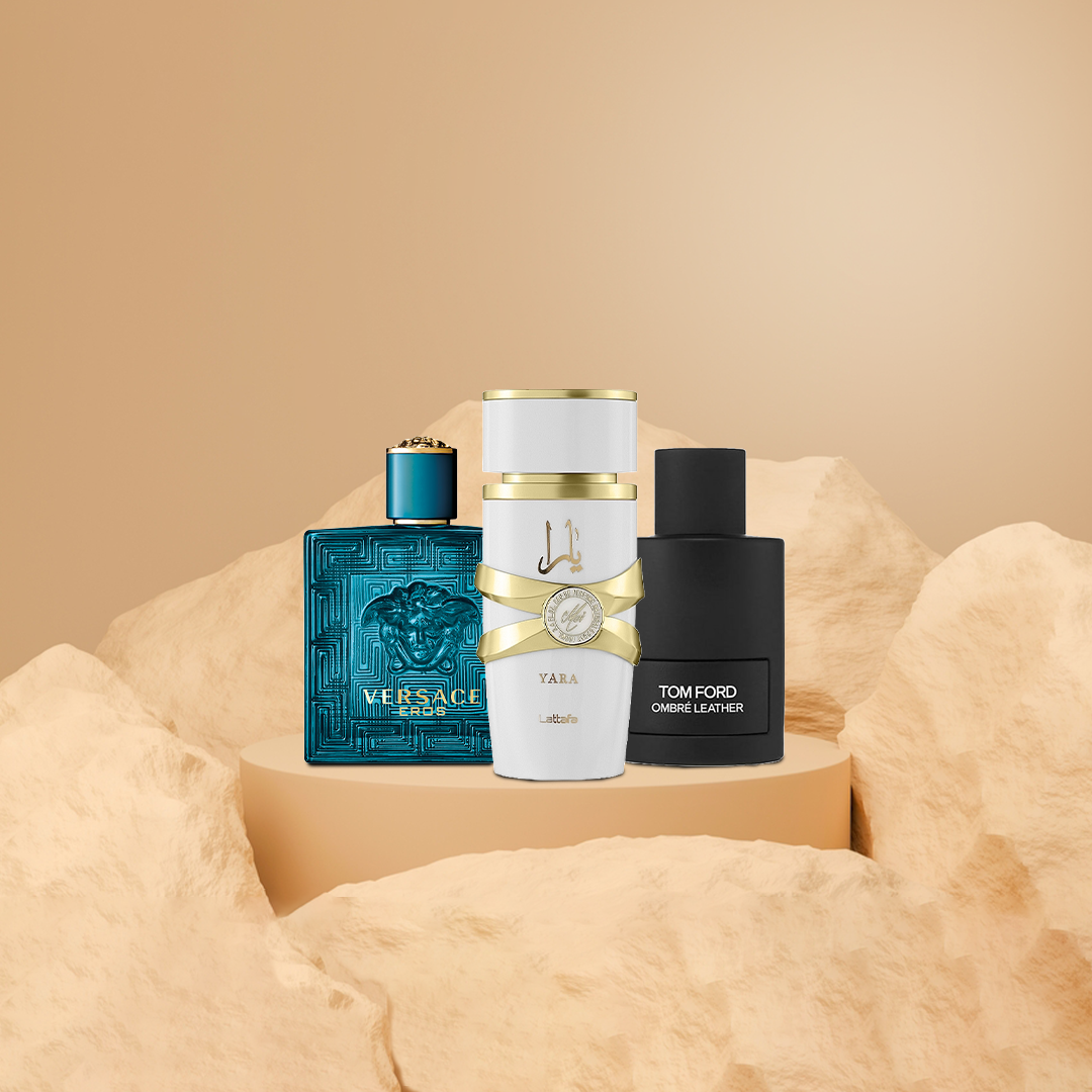 توم فورد عنبر 100 مل + يارة الابيض 100 مل + فرزاتشي ايروس 100مل Essence For Him