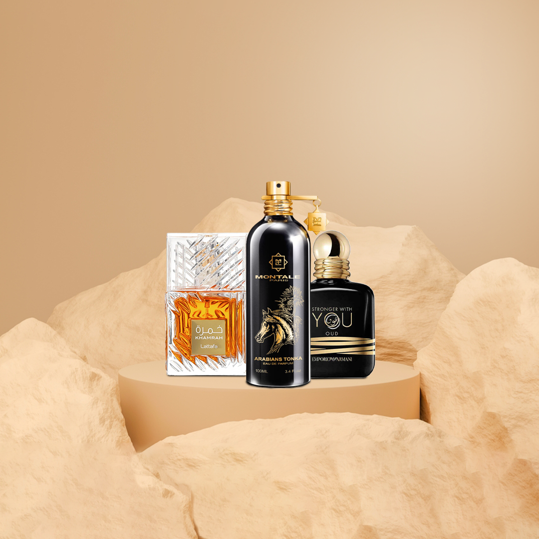مونتال باريس 100 مل + ستورنج وذ يو عود 100 مل + خمرة 100 غطاء بلاستيك Essence For Him