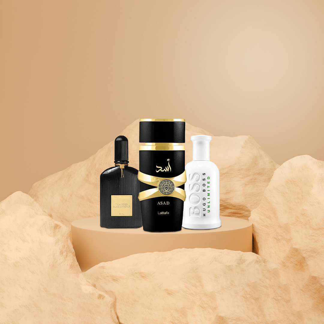 Asad 100 ml + black Orchid 100 ml + Hugo boss 100 ml
