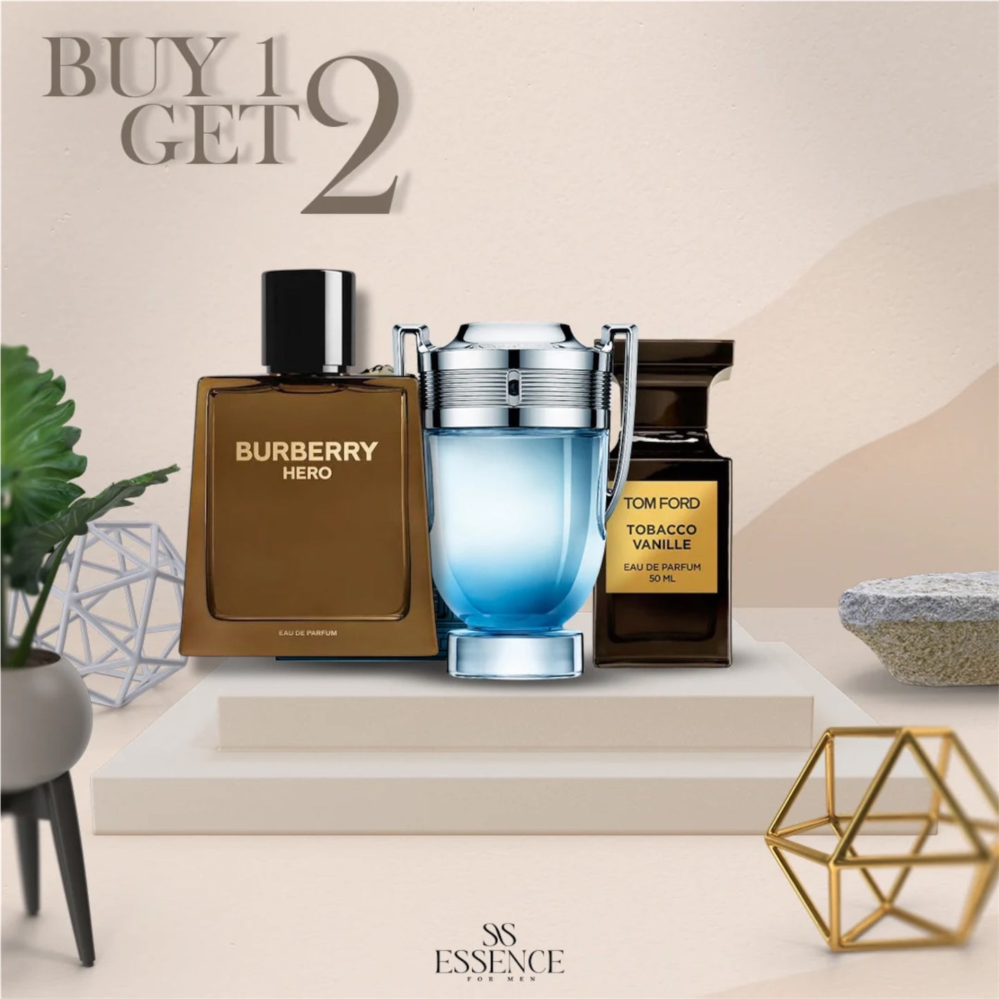 Tobacco Vanille 100 ml + burberry Hero 100 ml + Invictus 100 ml