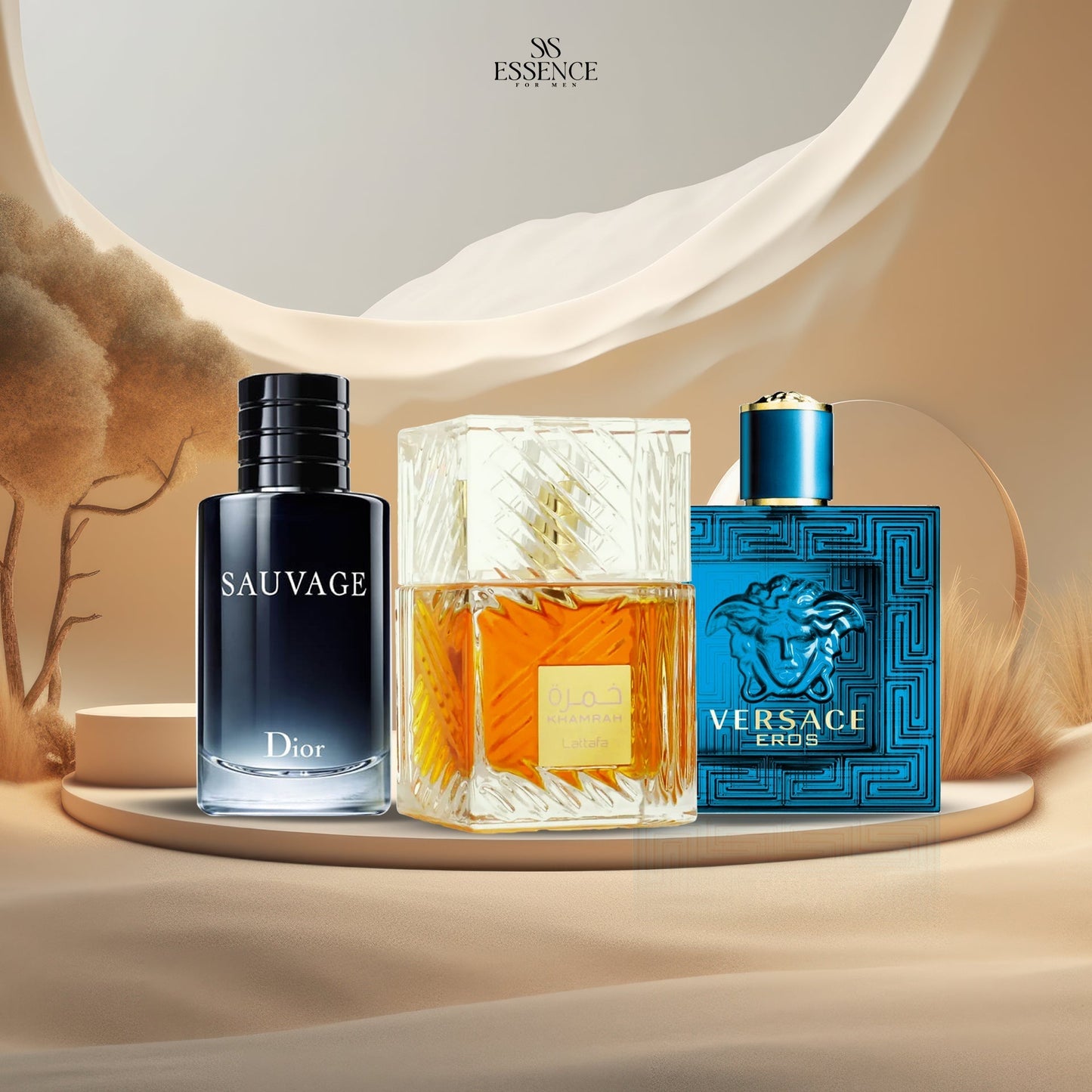 خمرة ١٠٠ مل غطاء بلاستيك + سوفاج ١٠٠ مل + ڤرزاتشي ١٠٠ مل Essence For Him