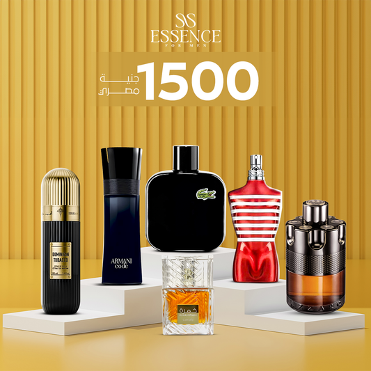 خمرة 40 ملي + لا ميل اكس ماكس + ازارو وانتد باي نايت + دومينيكان توباكو القرشي + لاكوست بلاك + أرماني كود بلاك | 6 عطور فاخرة