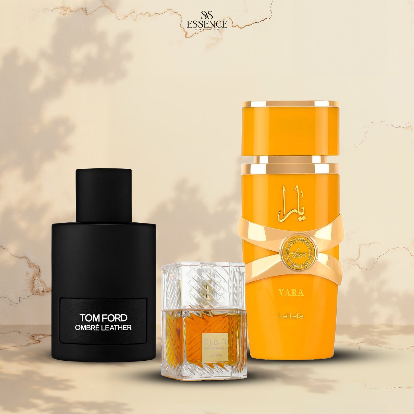 Ombra leather 100ml + khamra 40ml + yellow yara 100ml