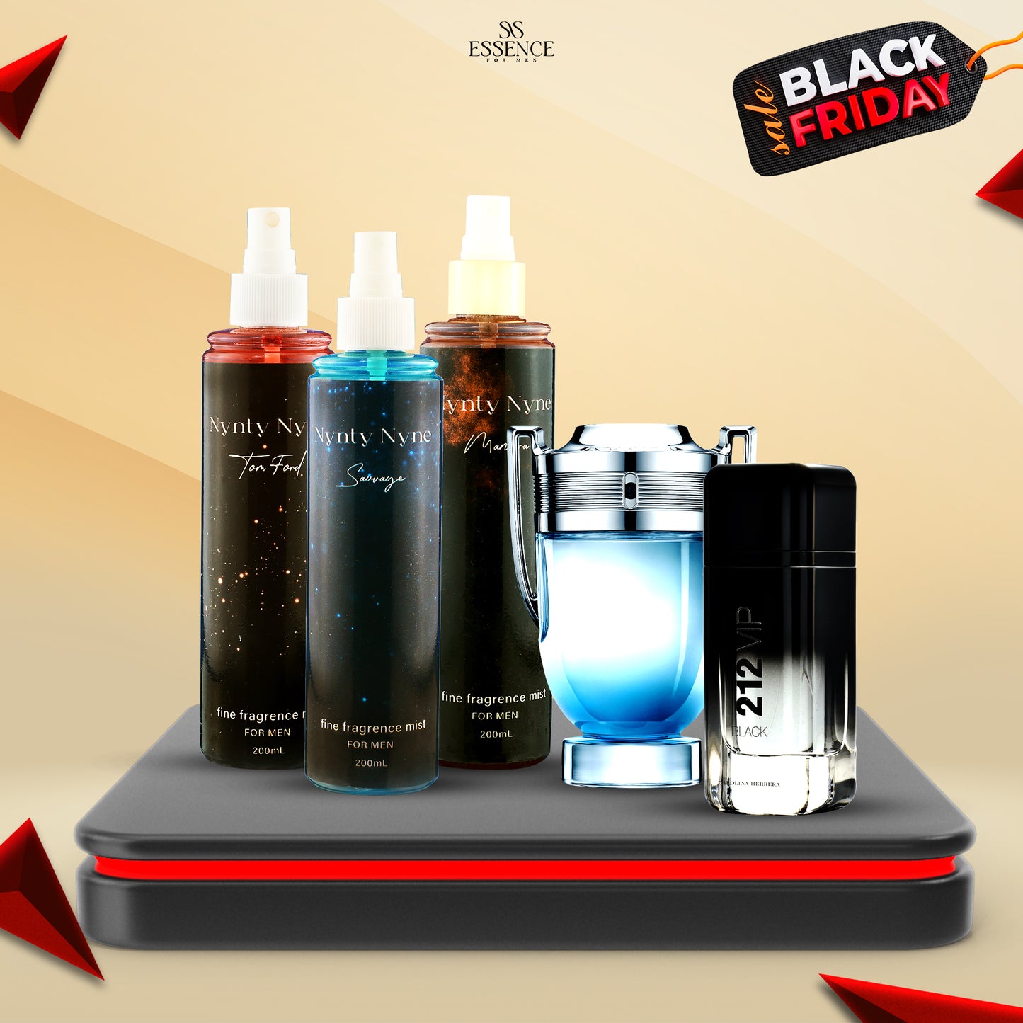 انڤيكتوس + 212 black VIP + ٣ بادي سبلاش