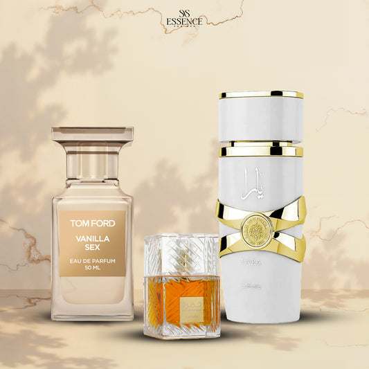 Whit Yara 100ml + Tom ford Vanilla Sex 100ml + khamra 40ml