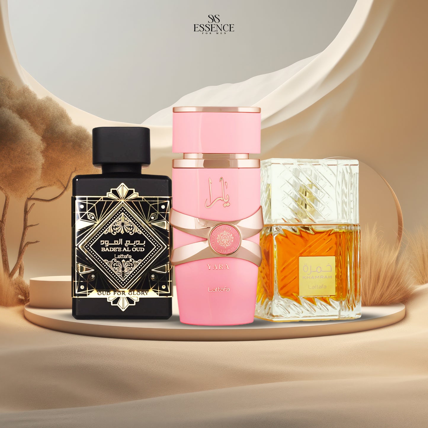 عطر خُمرة + عطر بديع العود + عطر يارةً