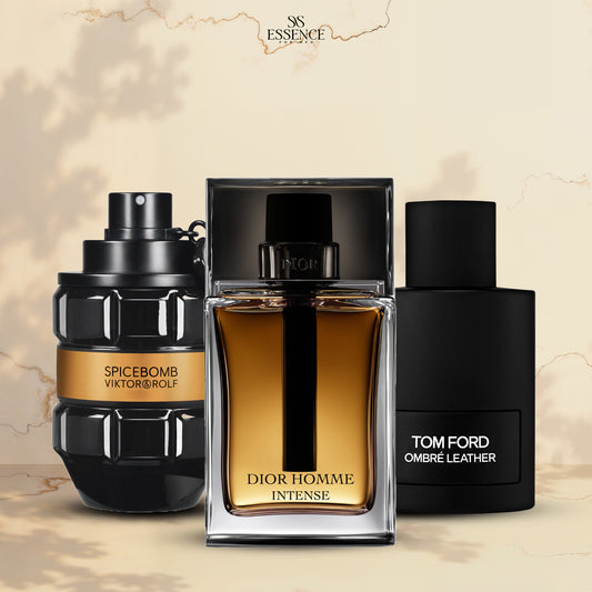 Dior Homme Intense + Tom Ford Ombre Leather + Spicebomb Viktor Rolf