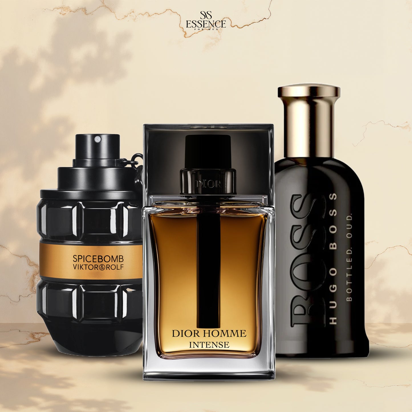 Dior Homme Intense + Hugo Boss Black + Spicebomb Viktor Rolf