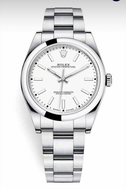 Rolex oyster perpetual in silver for men