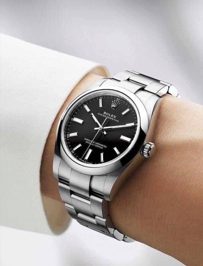 Rolex oyster perpetual in black for men