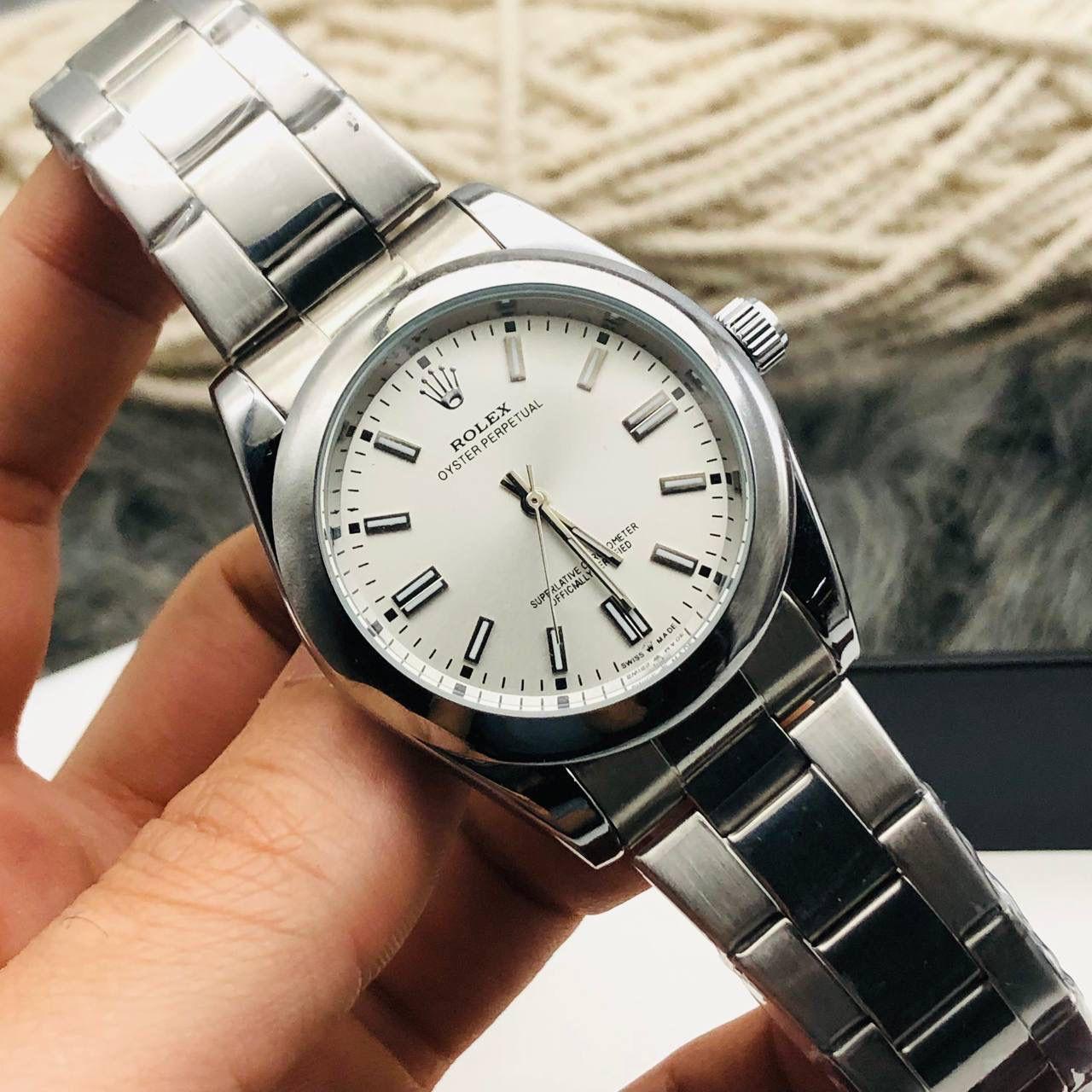 Rolex oyster perpetual in silver for men