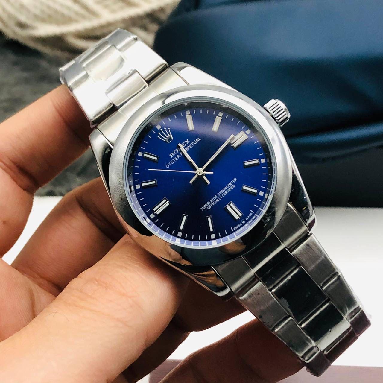 Rolex oyster perpetual in blue for men